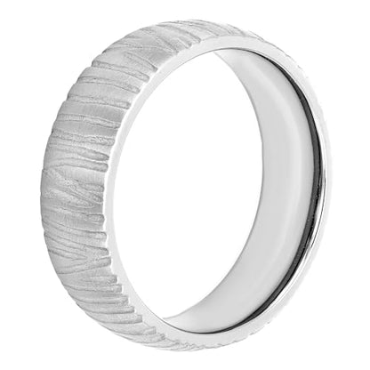 Boston Bay Diamonds Tantalum Comfort Fit Mens Wedding Band or Fashion Ring - 7mm & 8mm - Choice of Style - color: 7mm Tree Bark Finish