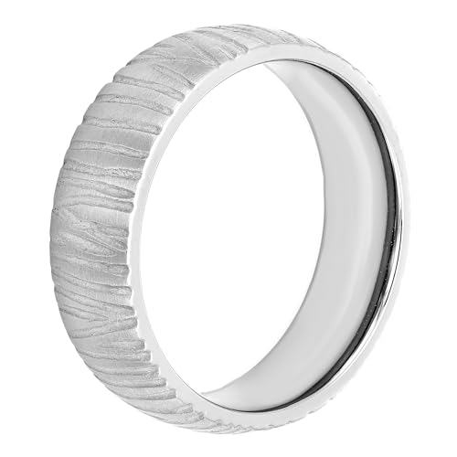 Boston Bay Diamonds Tantalum Comfort Fit Mens Wedding Band or Fashion Ring - 7mm & 8mm - Choice of Style - color: 7mm Tree Bark Finish