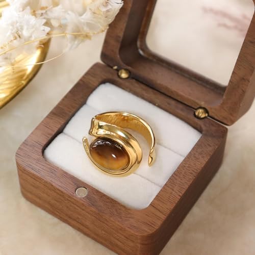 Jean Beau Chunky Gold Statement Dome Rings for Women, Exaggerated Thick Bold Open Finger Ring Prom Fashion Jewelry Gift