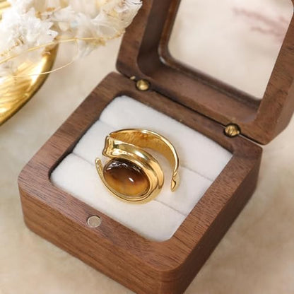 Jean Beau Chunky Gold Statement Dome Rings for Women, Exaggerated Thick Bold Open Finger Ring Prom Fashion Jewelry Gift