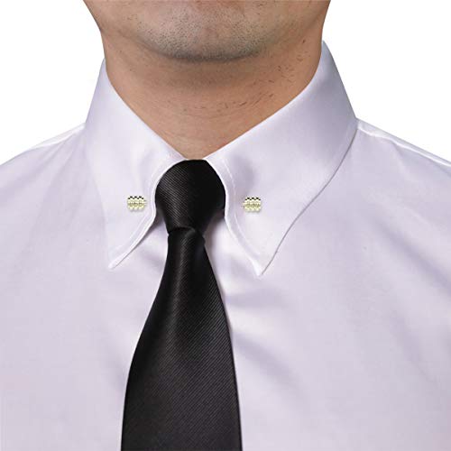 3PCS Men's Classic Brass Shirt Collar Bar Tie Pins Set for Wedding Business with Gift Box - color: Screw Head