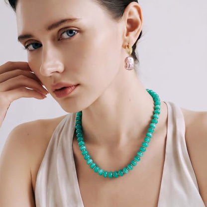 Chunky Beaded Necklace for Women, Colorful Trendy Statement Summer Jewelry Gift - color: necklace-41