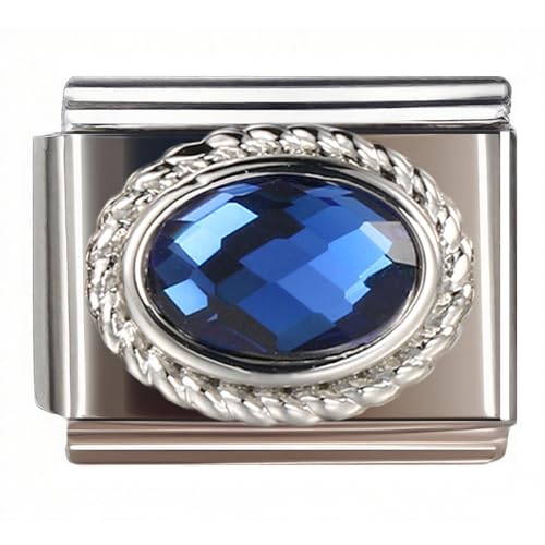 Birthstone Charms for Italian Charm Bracelet, 9mm, Birthday Gift - color: September