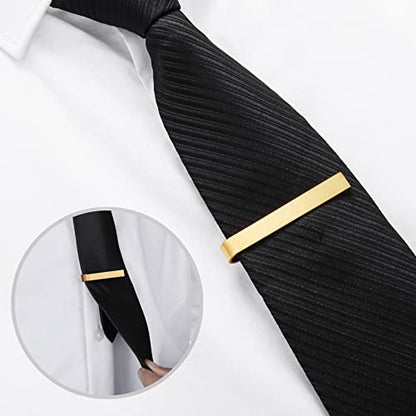 HAWSON 2 inch Tie Clips for Men-Skinny Tie Bar Tie Set for Wedding Anniversary Business and Best Gift for Dad Husband Brother - color: 1 PCS - Brush Gold