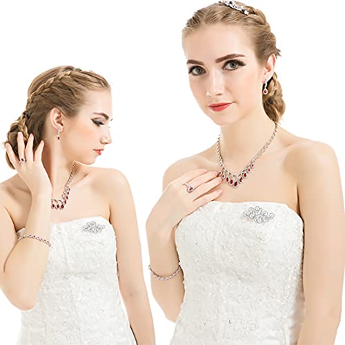 YOQUCOL Cubic Zirconia Crystal Rhinestone Wedding Brooch Pin for Women Brides Jewelry - color: A