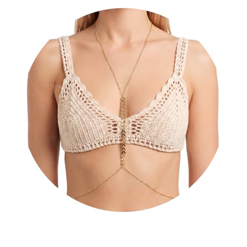Gold Body Chain for Women | Layered Bikini Belly & Waist Chain Adjustable | Sexy Back Jewelry for Beach Vacation & Parties - color: Style 4
