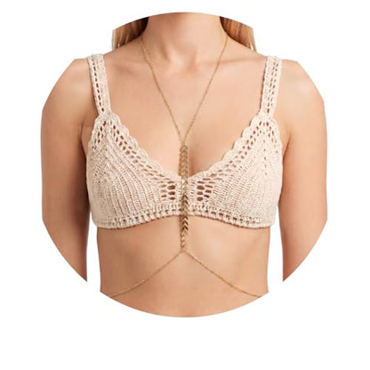 Gold Body Chain for Women | Layered Bikini Belly & Waist Chain Adjustable | Sexy Back Jewelry for Beach Vacation & Parties - color: Style 4