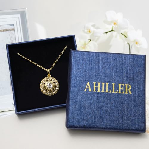 Ahiller Women's Necklace, Dainty Pendant Choker, Adjustable Chain | Heart Initial & Round Pendants, Daily Necklace,17-21" Adjustable Necklaces, Trendy Minimalist Jewelry, Stainless Steel Chain - color: FY-Gold, style: Other Shapes - Multi-Color