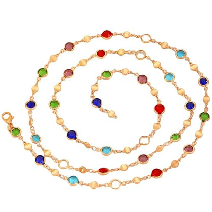 Colorful Y2K Body Chain Belt for Women Boho Adjustable 31.5 in | Colorful boho design brings festival, beach and summer vibes, 31.5 inch adjustable chain fits most women comfortably