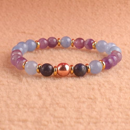 KSQS Healing Stone Bead Bracelet for Women, Natural Gemstones Balance Protection Bracelet, Spiritual Crystal Beads Bracelet Anxiety Relief with Meaning Card - color: Pure Love