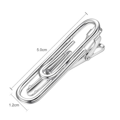 Yoursfs Personalized Stationery Series Tie Clips For Men Novelty Ruler/Pen Tie Clips Unique 18K Gold Plated/Silver Stainless Steel Tie Clip Jewelry For Father Husband Suitable For Daily - style: Men's silver paperclip tie clip