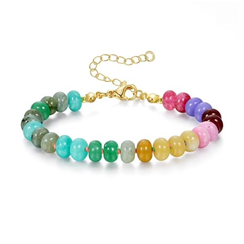KissYan Beaded Bracelets for Women, Natural Gemstone Boho Bracelet | Colorful Handmade Stone Bead Bracelet for Summer Beach Wear, Dopamine Jewelry Gifts - style: 03-Mystery