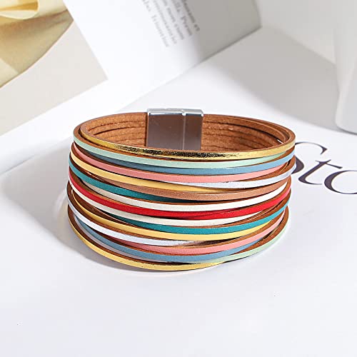 hotoo Leather Wrap Bracelet for Women - color: Boho Bracelets for Women