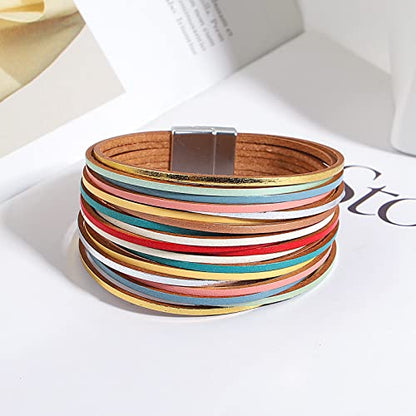 hotoo Leather Wrap Bracelet for Women - color: Boho Bracelets for Women