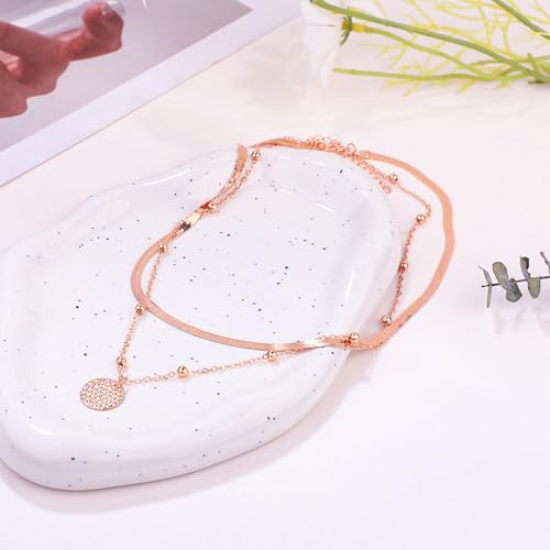 NEWITIN 61 Pieces Rose Gold Jewelry Set for Women Fashion Costume Jewelry | Bohemian Jewelry, Inlaid Cubic Zirconia, Gold Plated Necklace Bracelets Rings Earrings Set for Women Party Daily, Women Gifts - color: Rose Gold