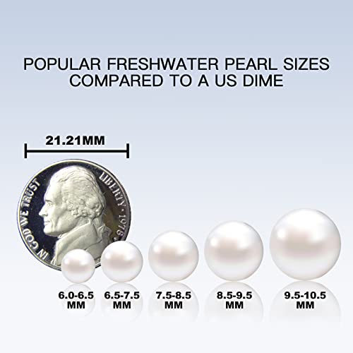 Freshwater Cultured AAAAA Quality Genuine Real Pearl Strand Necklace for Women Fine Jewelry Gifts for Her - size: 40.6 cm, 8.5 - 9.5 mm, style: AAA-Round