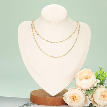 UMAOKANG 16.4 Feet Gold Plated Chain for Jewelry Making Stainless Steel Paperclip Jewelry Chains Bulk with Jewelry Findings - color: Gold Small Paperclip