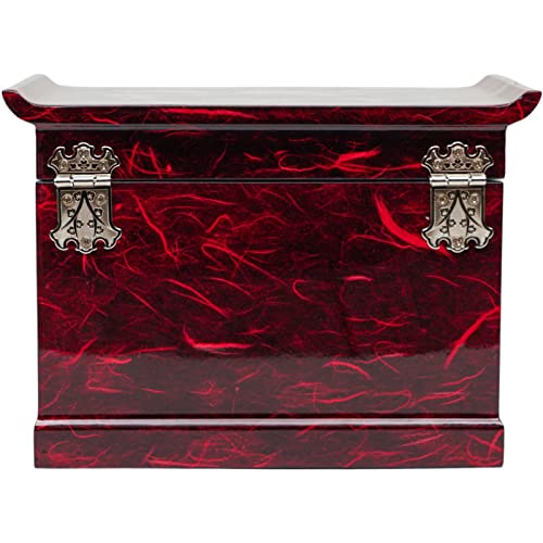February Mountain Mother of Pearl Wooden Jewelry Organizer Box – Jewelry Storage Box for Women, Features Spacious Drawers, Ideal for Rings, Bracelets, Watches, Chains, Accessories (Crane_Red) - style: Crane_Red