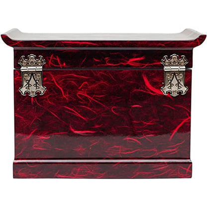 February Mountain Mother of Pearl Wooden Jewelry Organizer Box – Jewelry Storage Box for Women, Features Spacious Drawers, Ideal for Rings, Bracelets, Watches, Chains, Accessories (Crane_Red) - style: Crane_Red