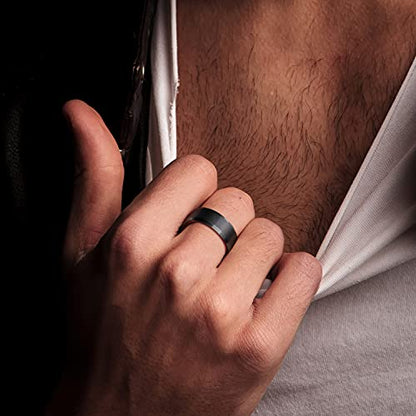 LerchPhi Engraved Custom Tungsten Rings For Men Wedding Band Personalized Titanium Promise Ring for Him Black/Red/Green/Purple/Blue Beveled Edge Szie 6 to 16 - color: Custom-8MM Titanium