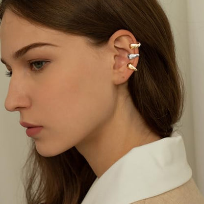 Ear Cuffs Non Piercing Ear Cuff Earrings for Women Gifts Trendy Stuff Clip on Cartilage Earrings Stacks Fake Earrings Jewelry Gifts - color: N:2pcs gold ear cuff B
