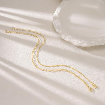 Moodear Gold Bracelets for Women, 2PCS Dainty 14K Gold Plated Link Chain | Waterproof Non Tarnish Jewelry, Adjustable Gold Plated Link & Bead Chain, Perfect for Daily Wear, Vacation Outfits & Gifts - color: gold-5