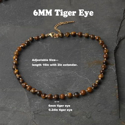 Semi Precious Stone Beaded Choker Necklace 14K Gold Plated Natural Stone Double Strand Necklace Layered Short Necklaces - color: Square Blue Spotted Stone