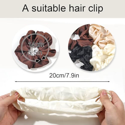 Hair Scrunchies for Women - Hair Ties No Damage Both for Thick Hair or Thin Hair Curl Hair No Crease Scrunchies Ponytail Holder No Hurt Your Hair - color: Light Brown