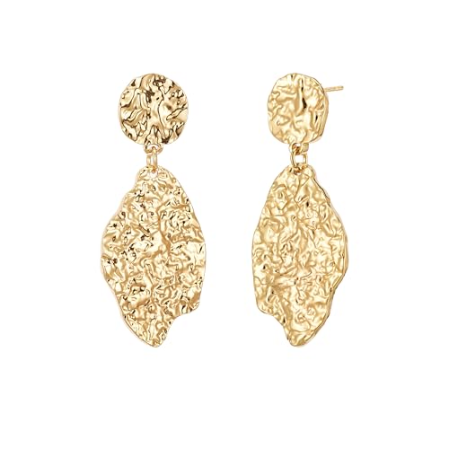 Sylph Large Gold Earrings for Women, Chunky Gold Statement Drop Dangle Earring Maple Leave Ginko Leaf Jewelry Gifts - style: Large Dangle Earrings