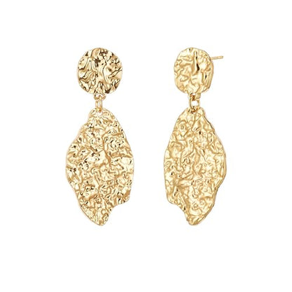 Sylph Large Gold Earrings for Women, Chunky Gold Statement Drop Dangle Earring Maple Leave Ginko Leaf Jewelry Gifts - style: Large Dangle Earrings