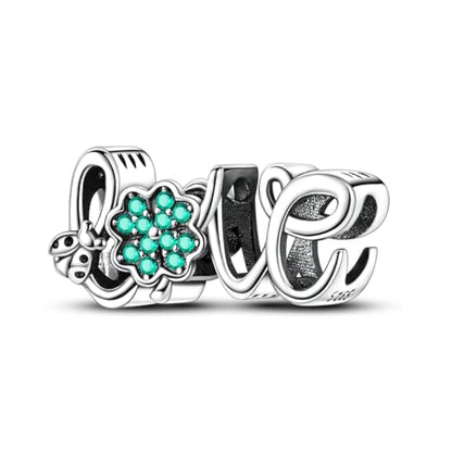 NARMO 925 Sterling Silver Charm Bead for Bracelets Silver Charms for Women - color: LOVE