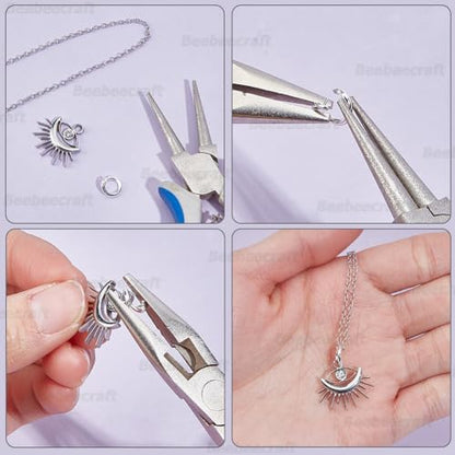Beebeecraft 1 Box 30Pcs Locking Jump Rings 7.5mm Small 925 Sterling Silver Plated Round Split Jump Ring Open O Connector for Jewelry Making Charms Necklaces Pendants Bracelets DIY Crafts - color: Silver