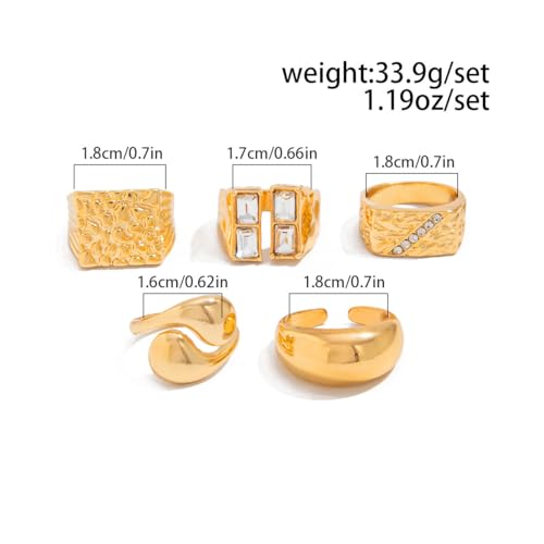 Chunky Rings for Women Gold Stackable Knuckle Ring Set Adjustable Statement Ring Set Vintage Dainty Open Midi Rings Jewelry Pack for Women Silver4
