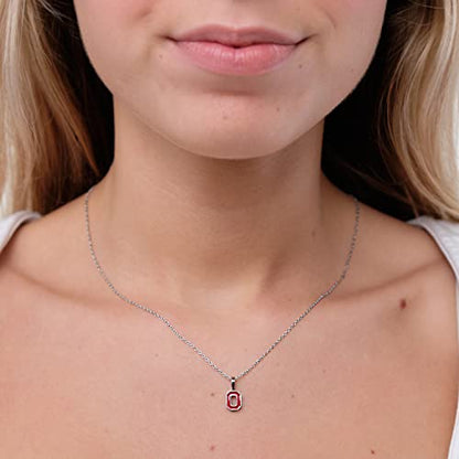 Ohio State Buckeyes Gifts Women - Dainty Block O Stud Earring and Necklace Set - Hypoallergenic Stainless Steel Jewelry for Women - Buckeye Jewelry and Ohio State Gifts