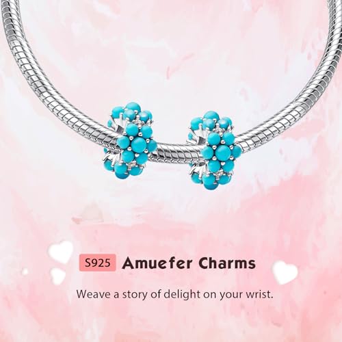 Clip Stopper Spacer Charms for Bracelets Necklaces, Compatible with Pandora,Jewery Making DIY - style: Turquoise Stopper