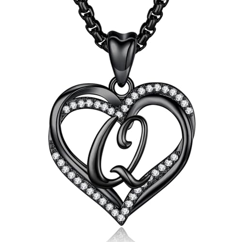 INFUSEU Unique Initial Necklaces for Women Girls Small Heart Letter Jewelry, Meaningful Personalized Gifts - style: Q