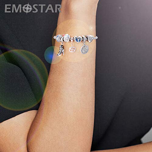 EMOSTAR Zodiac Sign Charms fits European Charm Bracelet – Rose Gold 925 Sterling Silver Necklace Pendant, 12 Horoscope Constellation Dangle CZ Birthstone Beads, Gifts for Women/Men/Birthday - color: Cancer (6.21 – 7.22)