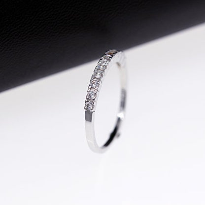 Uloveido Platinum Plated CZ Simulated Diamond Stack Eternity Band Ring J029 - color: White