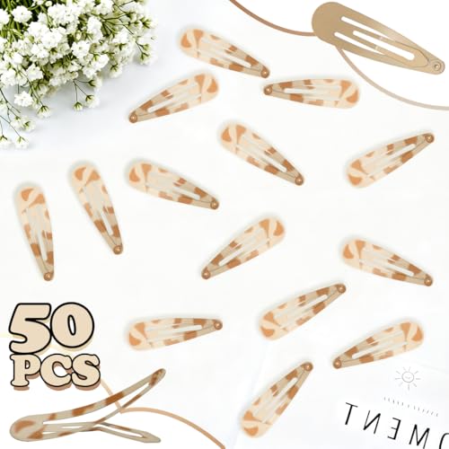 ELANE 50 Pcs Waterdrop Snap Hair Clips for Women Girl,Cute Hair Barrettes for Women Fine Thin Hair Accessories (Light Yellow) - color: Light Yellow