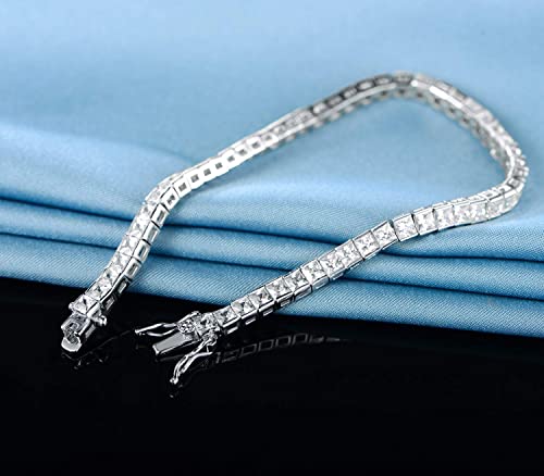 14K White Gold Plated 3.0mm Bracelet Classic Hypoallergenic Cubic Zirconia Tennis Bracelet for Women 6.0-8.5 Inch - size: 6 inch