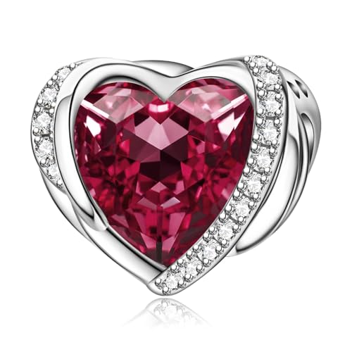 LaMenars 925 Sterling Silver Charms for Pandora Bracelets & Necklaces | Bead Charms Birthday Holiday Jewelry Gifts For Women - color: January Birthstone