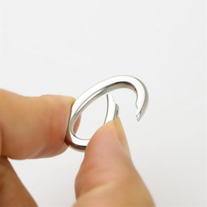 1Pc Oval Spring Clasps Clips Connector Rings for Keychain DIY Crafts (Silver-F) - color: Silver-F