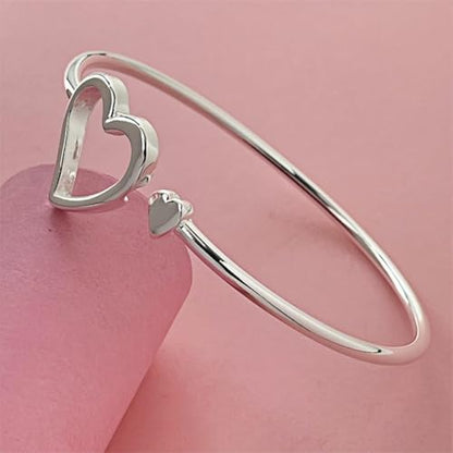 925 Sterling Silver Bracelet Plated Cuff Bangle Bracelet Fashionable Multi-layer Cross Wire Bangle Bracelet Open Adjustable Wide Cuff Bracelet for Teen Girls Fashion Jewelry - color: silver A
