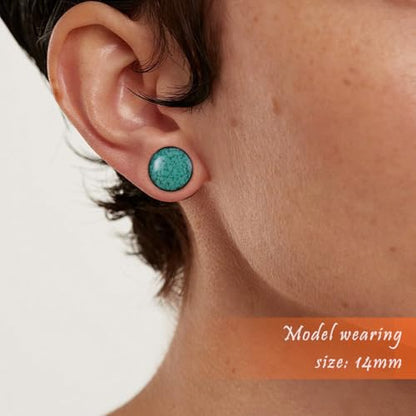 4PCS Shiny Glitter Resin Gauges Stainless Steel Ear Tunnels and Plugs Light blue Green Pink and Dark brown Glitter Colorful Ear Gagues Screw Fit Expander Stretcher Piercings - color: ZS8720H, size: 8mm(0g)