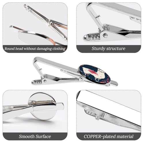 Tie Clip for Men, Tie Bar Cufflinks Set, Copper Necktie Clip And Shirt Cuff Links for Business Wedding Gift - color: Lovely Llama Floral