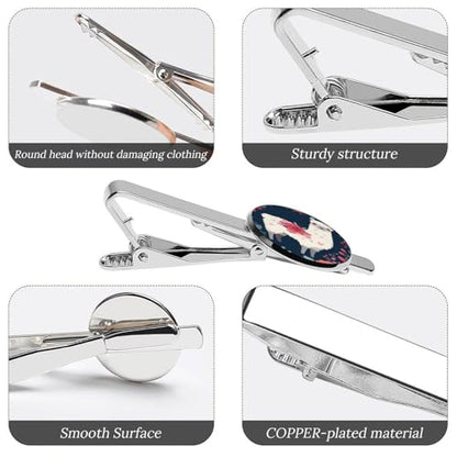 Tie Clip for Men, Tie Bar Cufflinks Set, Copper Necktie Clip And Shirt Cuff Links for Business Wedding Gift - color: Lovely Llama Floral