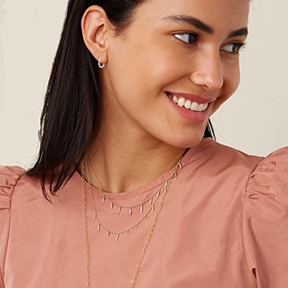 PABBEU 925 Sterling Silver Small Hoop Earrings Set for Women Hypoallergenic | 3Pairs Cubic Zirconia Small Huggie Hoop Earrings Set 13/15/20mm,Nickel-Free Lightweight Comfortable Sleeper Earrings Gift Set - color: 13/15/20mm M Silver