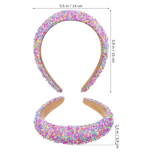 Beaupretty Fashionable Wide-Edged Headbands for Women 2 Pcs Non-Slip Padded Hair Accessories for Parties and Holidays