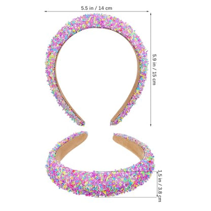 Beaupretty Fashionable Wide-Edged Headbands for Women 2 Pcs Non-Slip Padded Hair Accessories for Parties and Holidays