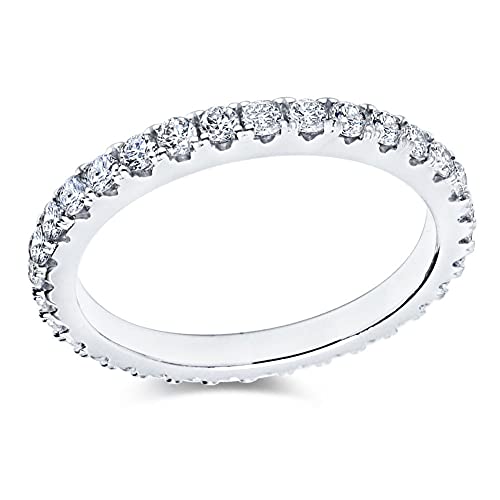 Bo.Dream Cubic Zirconia Eternity Rings Wedding Band 925 Sterling Silver - color: 0.98ct.tw (2.2mm full)
